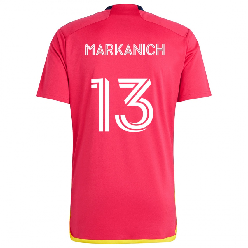 Niño Camiseta Anthony Markanich #13 Rojo Azul 1ª Equipación 2024/25 La Camisa Argentina