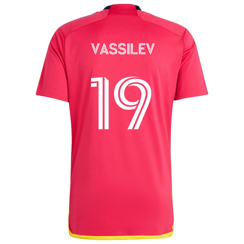 Niño Camiseta Indiana Vassilev #19 Rojo Azul 1ª Equipación 2024/25 La Camisa Argentina