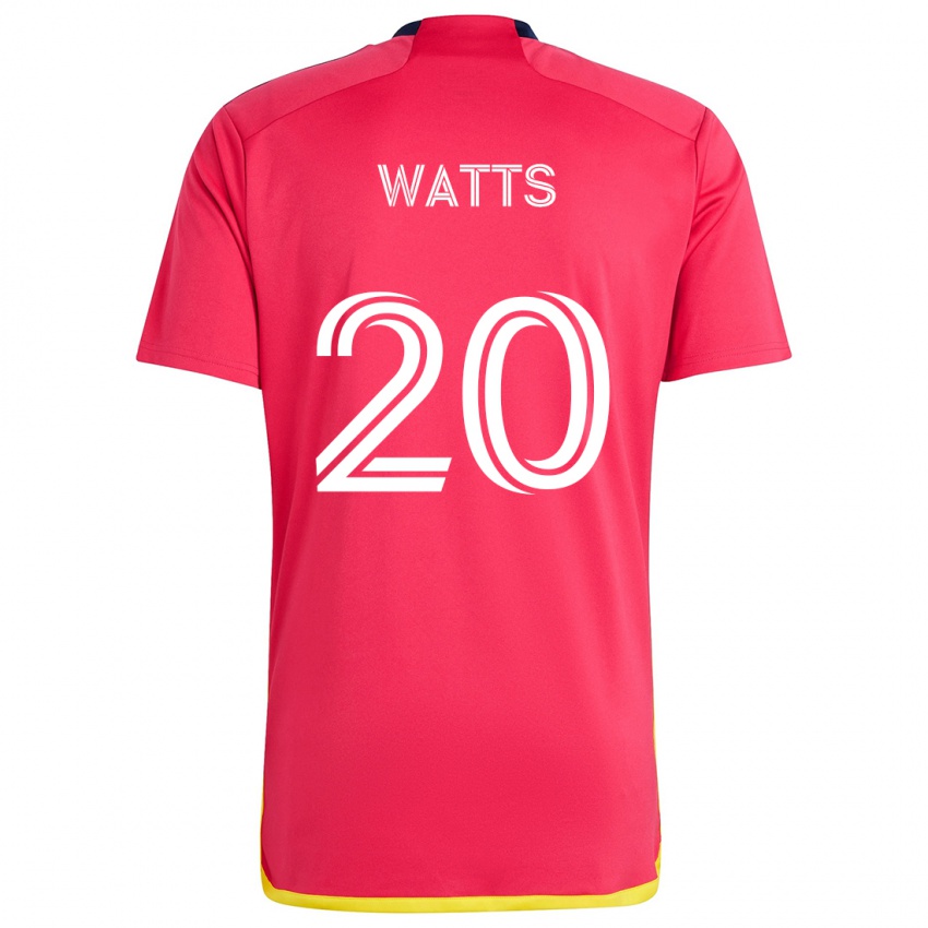 Niño Camiseta Akil Watts #20 Rojo Azul 1ª Equipación 2024/25 La Camisa Argentina