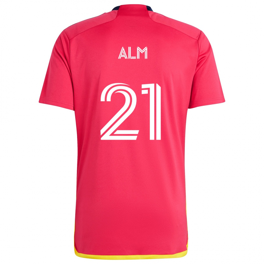 Niño Camiseta Rasmus Alm #21 Rojo Azul 1ª Equipación 2024/25 La Camisa Argentina