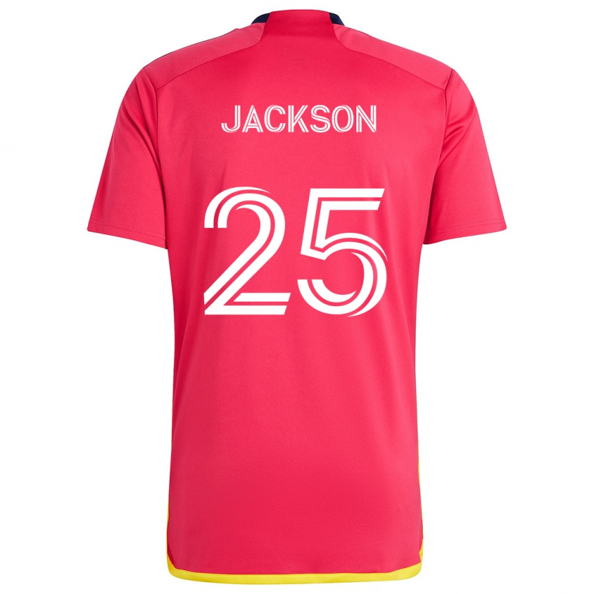 Niño Camiseta Aziel Jackson #25 Rojo Azul 1ª Equipación 2024/25 La Camisa Argentina