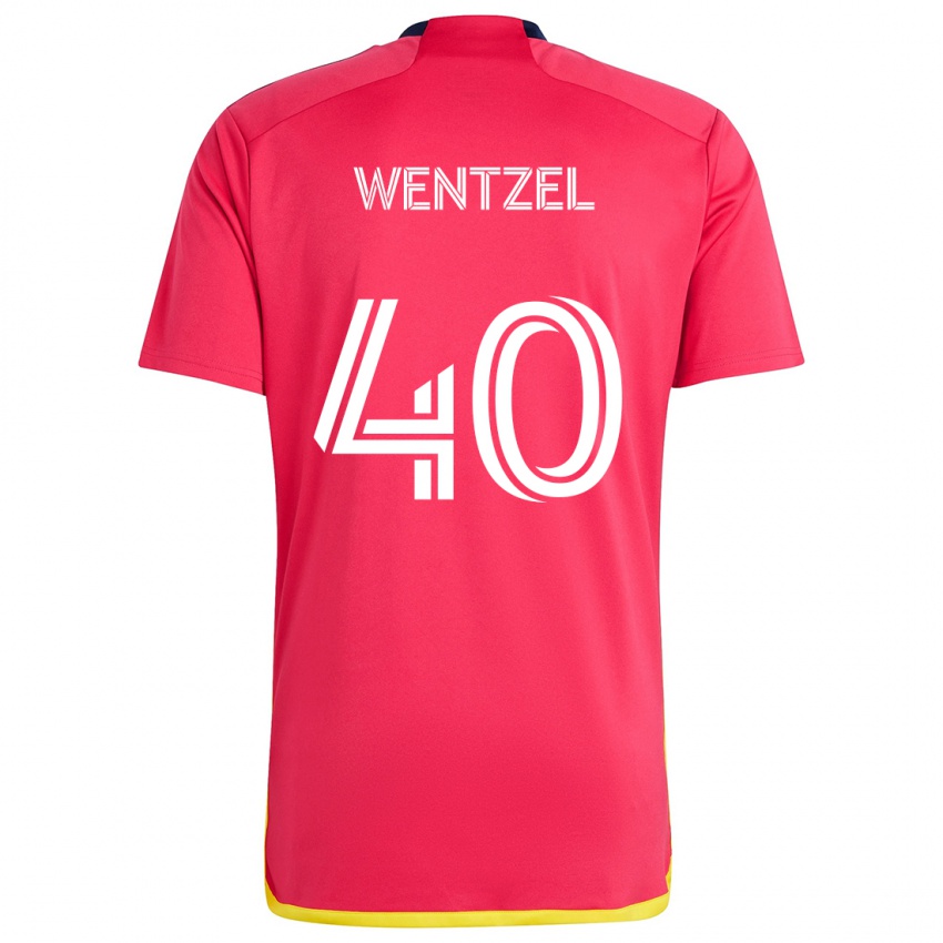 Niño Camiseta Michael Wentzel #40 Rojo Azul 1ª Equipación 2024/25 La Camisa Argentina