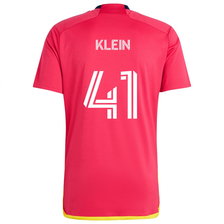 Niño Camiseta Johnny Klein #41 Rojo Azul 1ª Equipación 2024/25 La Camisa Argentina