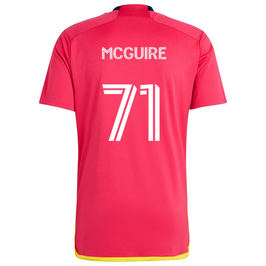 Niño Camiseta Nolan Mcguire #71 Rojo Azul 1ª Equipación 2024/25 La Camisa Argentina