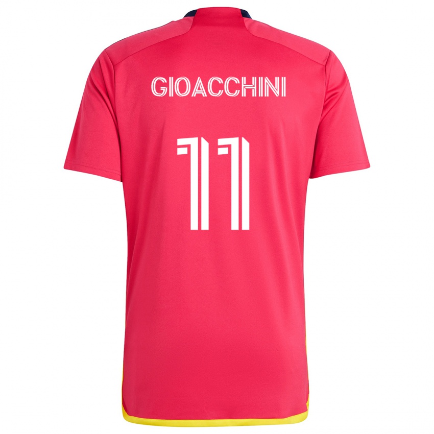 Niño Camiseta Nicholas Gioacchini #11 Rojo Azul 1ª Equipación 2024/25 La Camisa Argentina