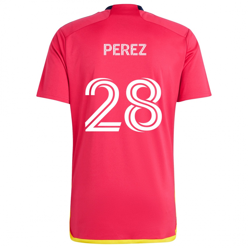 Niño Camiseta Miguel Perez #28 Rojo Azul 1ª Equipación 2024/25 La Camisa Argentina