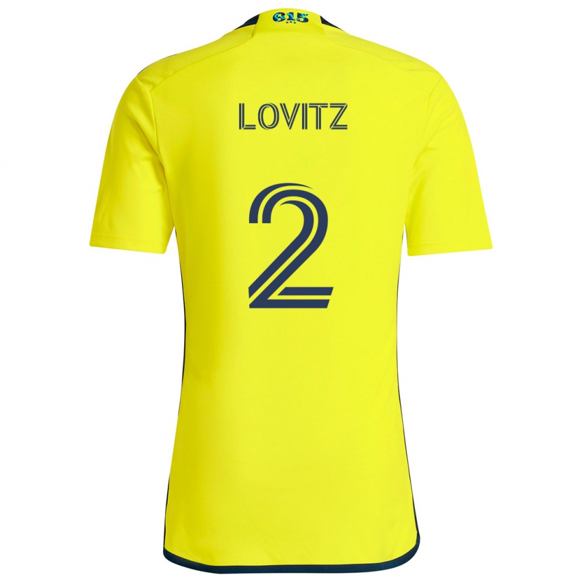 Niño Camiseta Daniel Lovitz #2 Amarillo Azul 1ª Equipación 2024/25 La Camisa Argentina