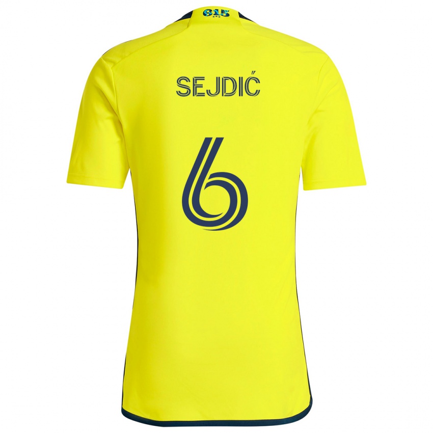 Niño Camiseta Amar Sejdić #6 Amarillo Azul 1ª Equipación 2024/25 La Camisa Argentina