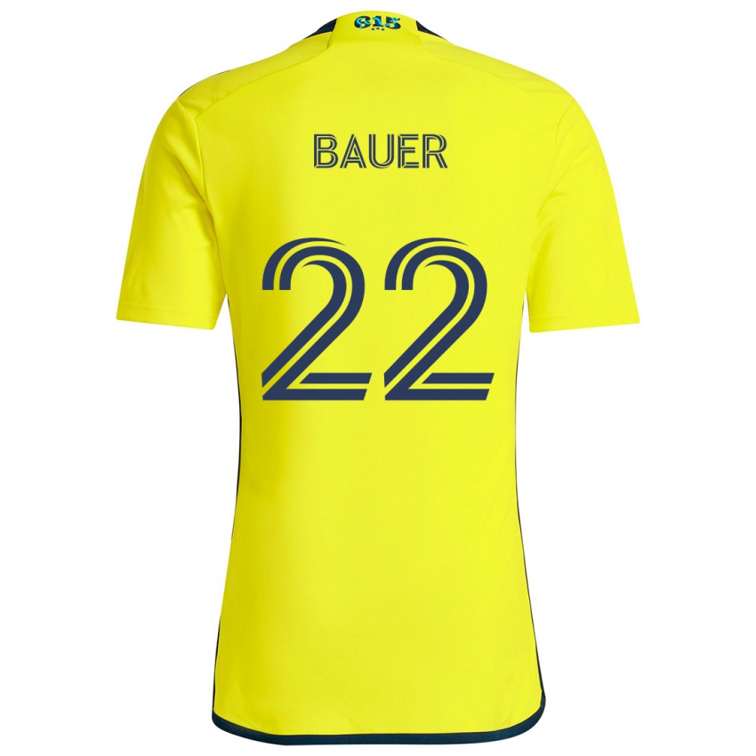 Niño Camiseta Josh Bauer #22 Amarillo Azul 1ª Equipación 2024/25 La Camisa Argentina