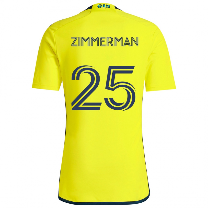 Niño Camiseta Walker Zimmerman #25 Amarillo Azul 1ª Equipación 2024/25 La Camisa Argentina