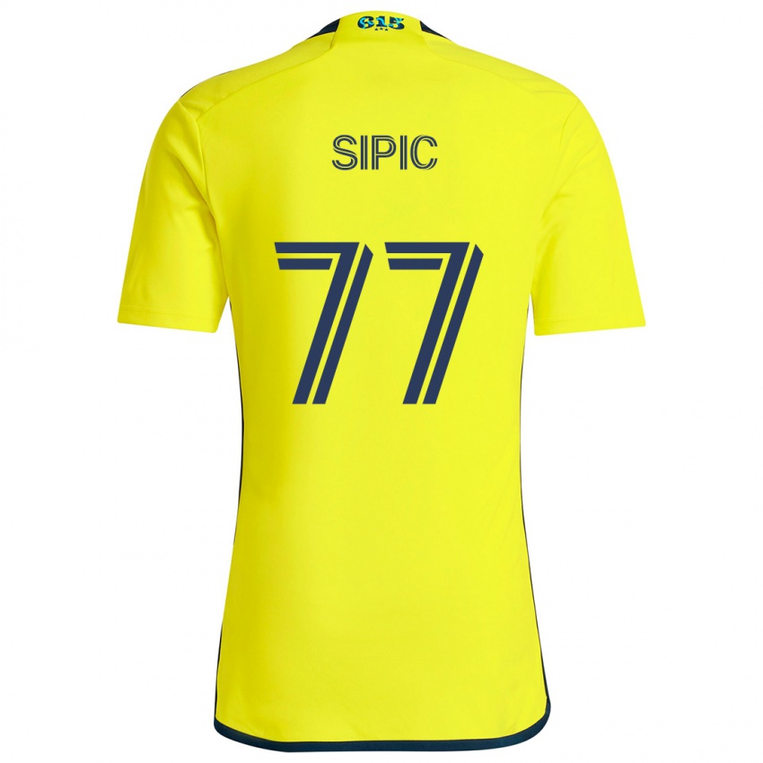 Niño Camiseta Adem Sipić #77 Amarillo Azul 1ª Equipación 2024/25 La Camisa Argentina