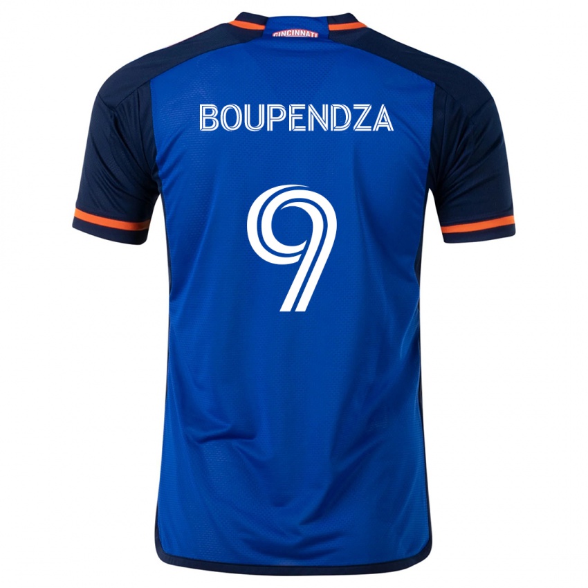 Niño Camiseta Aaron Boupendza #9 Azul Blanco 1ª Equipación 2024/25 La Camisa Argentina