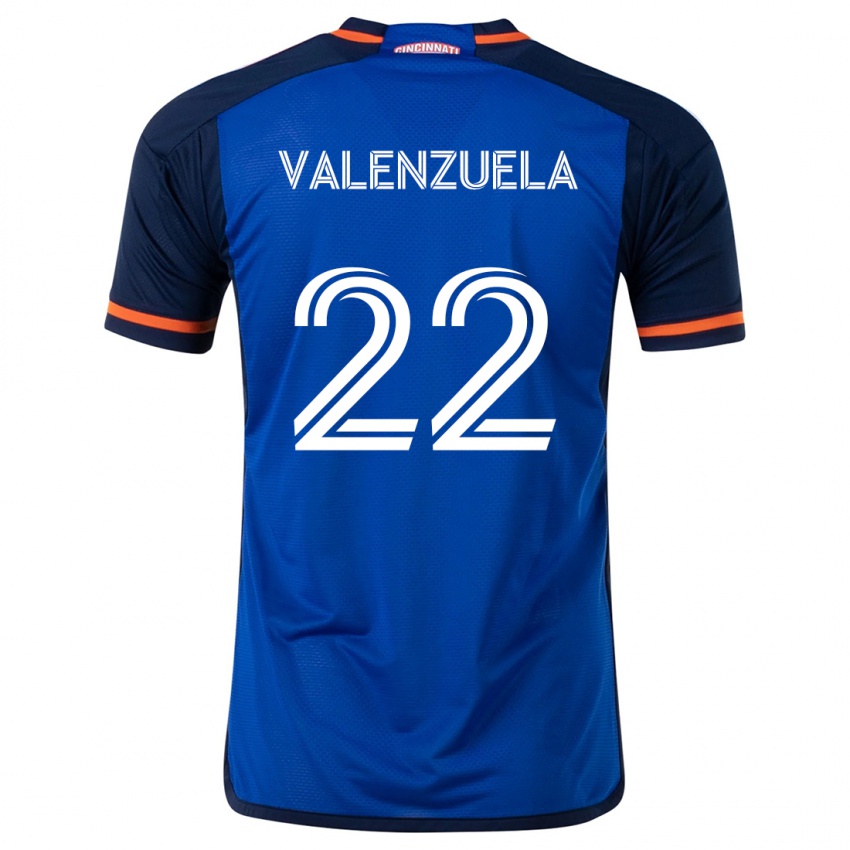 Niño Camiseta Gerardo Valenzuela #22 Azul Blanco 1ª Equipación 2024/25 La Camisa Argentina