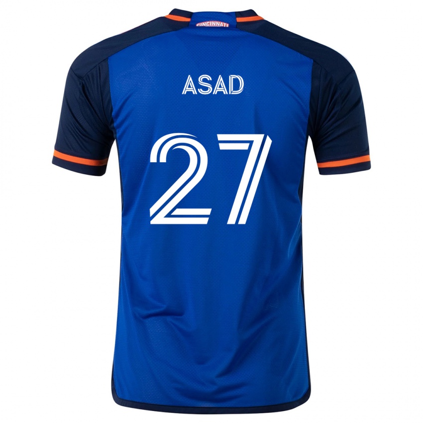 Niño Camiseta Yamil Asad #27 Azul Blanco 1ª Equipación 2024/25 La Camisa Argentina