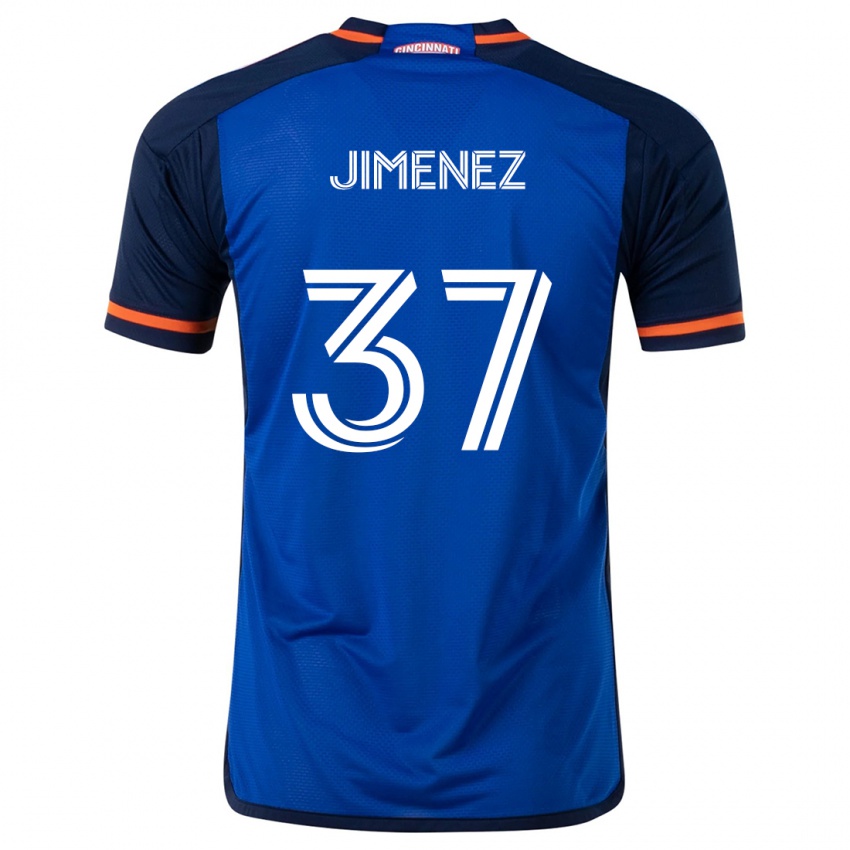 Niño Camiseta Stiven Jimenez #37 Azul Blanco 1ª Equipación 2024/25 La Camisa Argentina