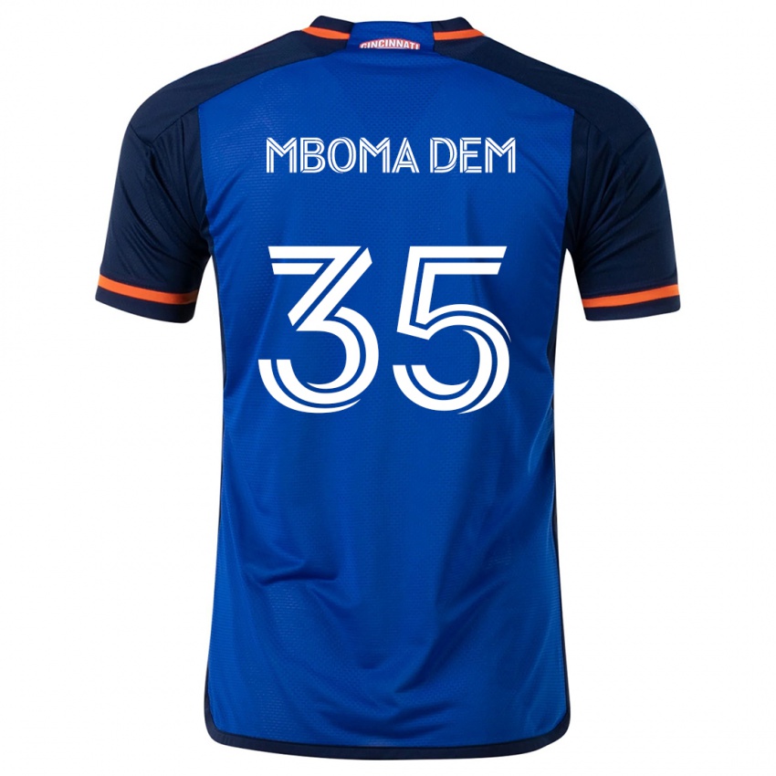 Niño Camiseta Kenji Mboma Dem #35 Azul Blanco 1ª Equipación 2024/25 La Camisa Argentina