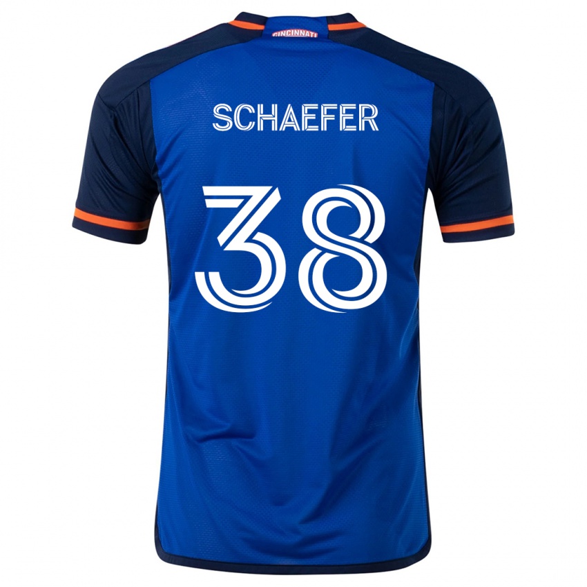 Niño Camiseta Brian Schaefer #38 Azul Blanco 1ª Equipación 2024/25 La Camisa Argentina