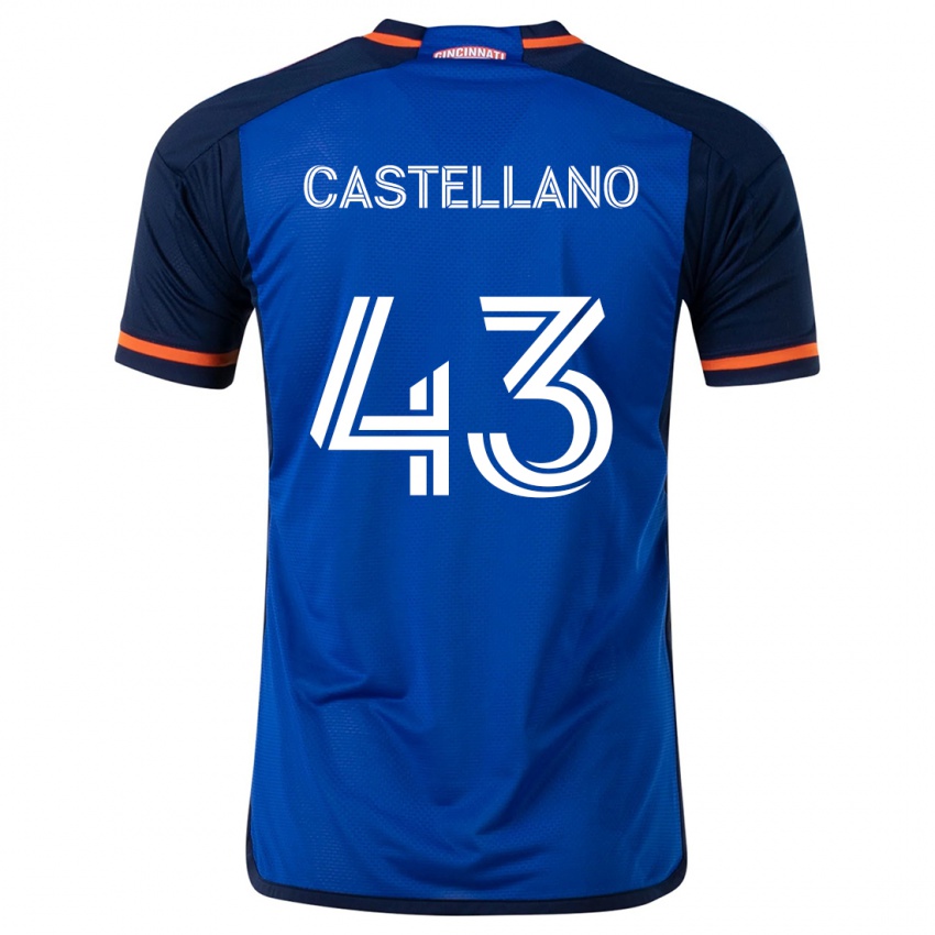 Niño Camiseta Jesús Castellano #43 Azul Blanco 1ª Equipación 2024/25 La Camisa Argentina