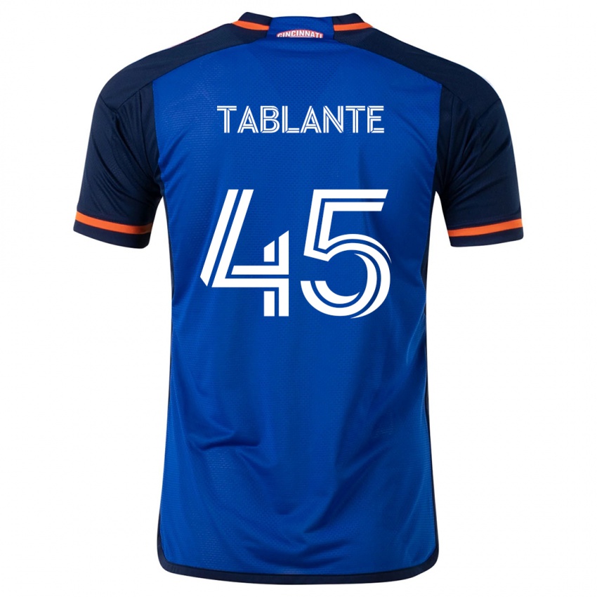 Niño Camiseta Moises Tablante #45 Azul Blanco 1ª Equipación 2024/25 La Camisa Argentina