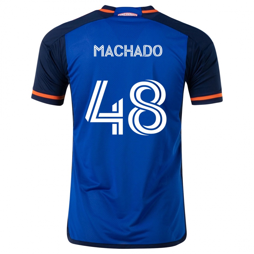 Niño Camiseta Juan Machado #48 Azul Blanco 1ª Equipación 2024/25 La Camisa Argentina