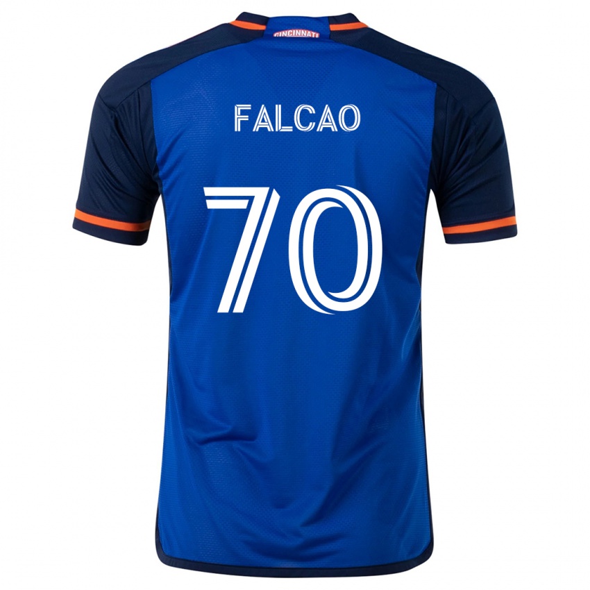 Niño Camiseta Kiano Falcao #70 Azul Blanco 1ª Equipación 2024/25 La Camisa Argentina