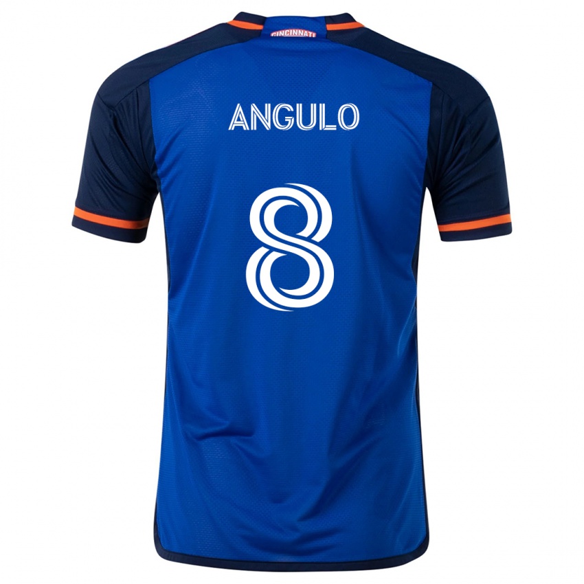 Niño Camiseta Marco Angulo #8 Azul Blanco 1ª Equipación 2024/25 La Camisa Argentina