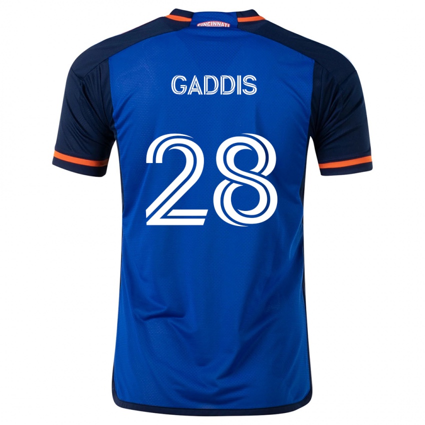 Niño Camiseta Raymon Gaddis #28 Azul Blanco 1ª Equipación 2024/25 La Camisa Argentina