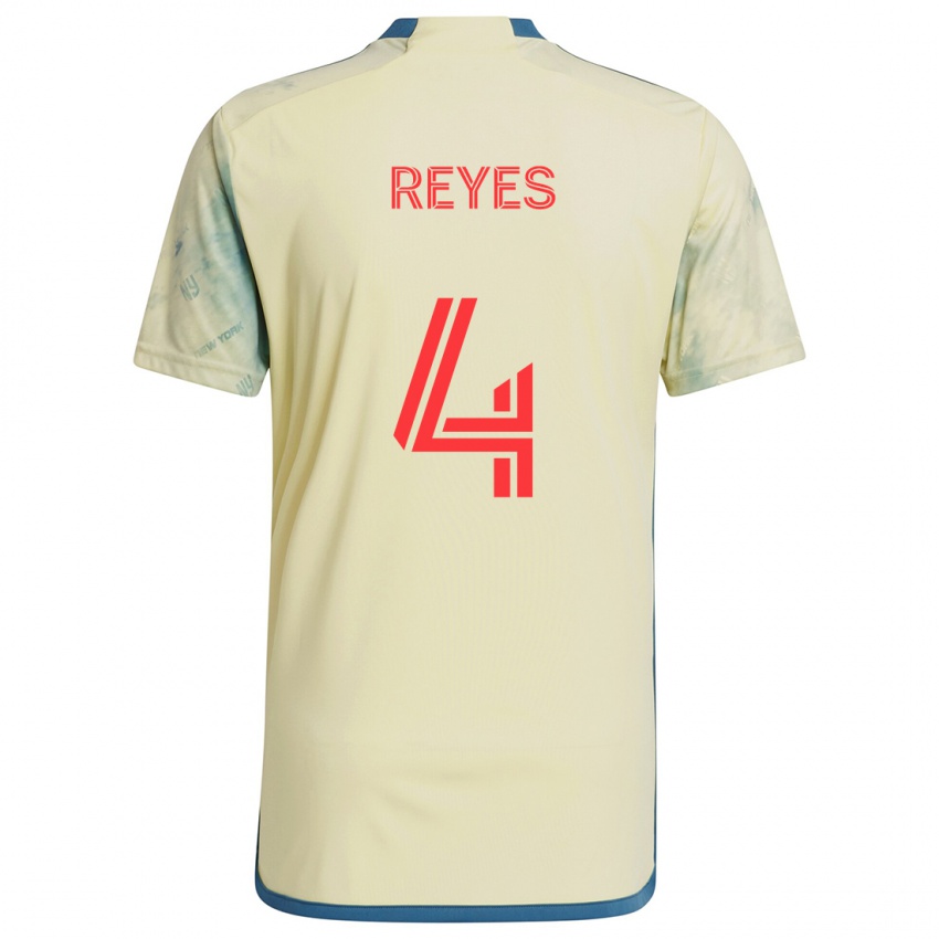 Niño Camiseta Andrés Reyes #4 Amarillo Rojo Azul 1ª Equipación 2024/25 La Camisa Argentina