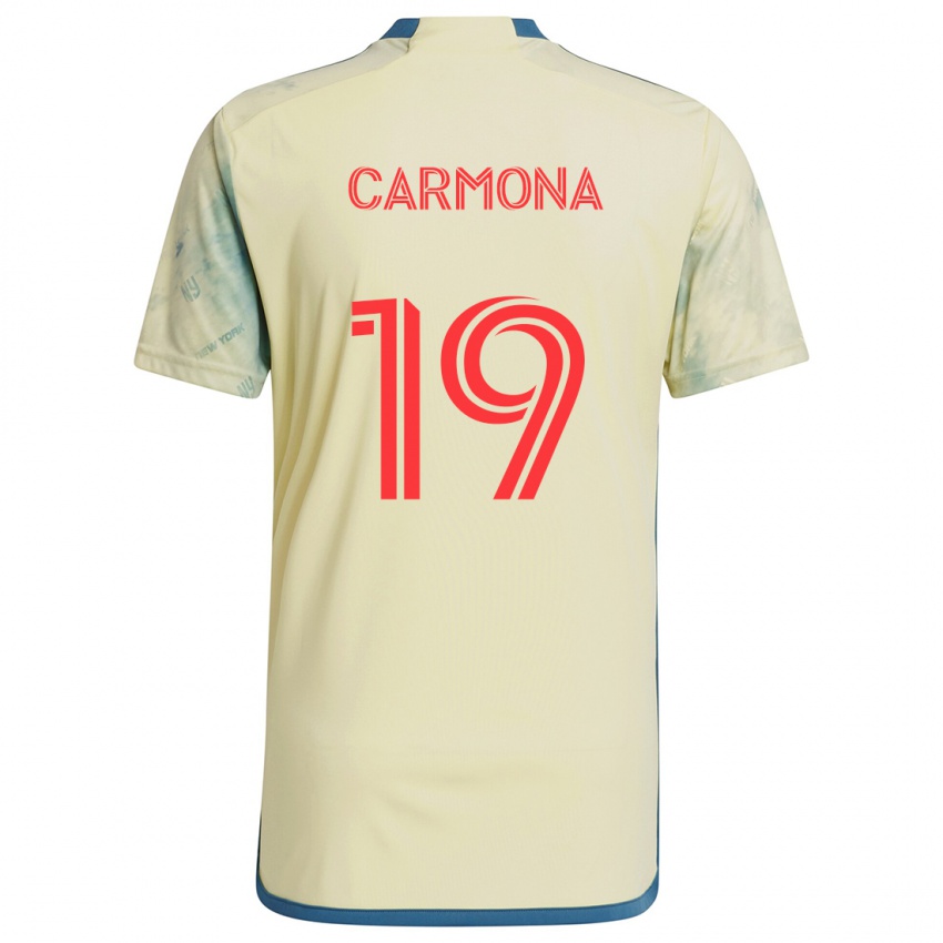 Niño Camiseta Wikelman Carmona #19 Amarillo Rojo Azul 1ª Equipación 2024/25 La Camisa Argentina