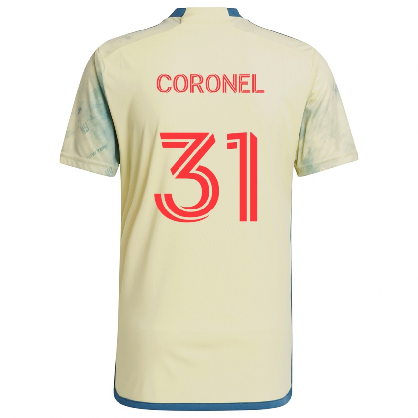 Niño Camiseta Carlos Coronel #31 Amarillo Rojo Azul 1ª Equipación 2024/25 La Camisa Argentina