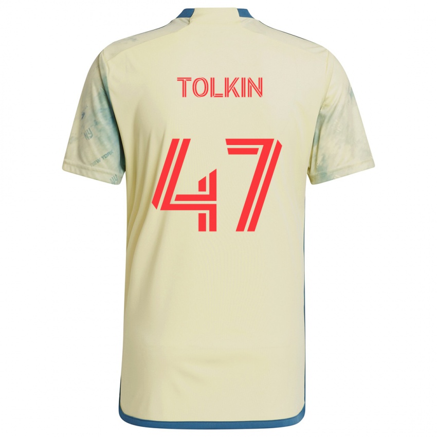 Niño Camiseta John Tolkin #47 Amarillo Rojo Azul 1ª Equipación 2024/25 La Camisa Argentina