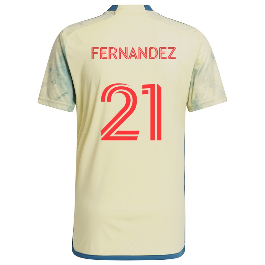 Niño Camiseta Omir Fernandez #21 Amarillo Rojo Azul 1ª Equipación 2024/25 La Camisa Argentina