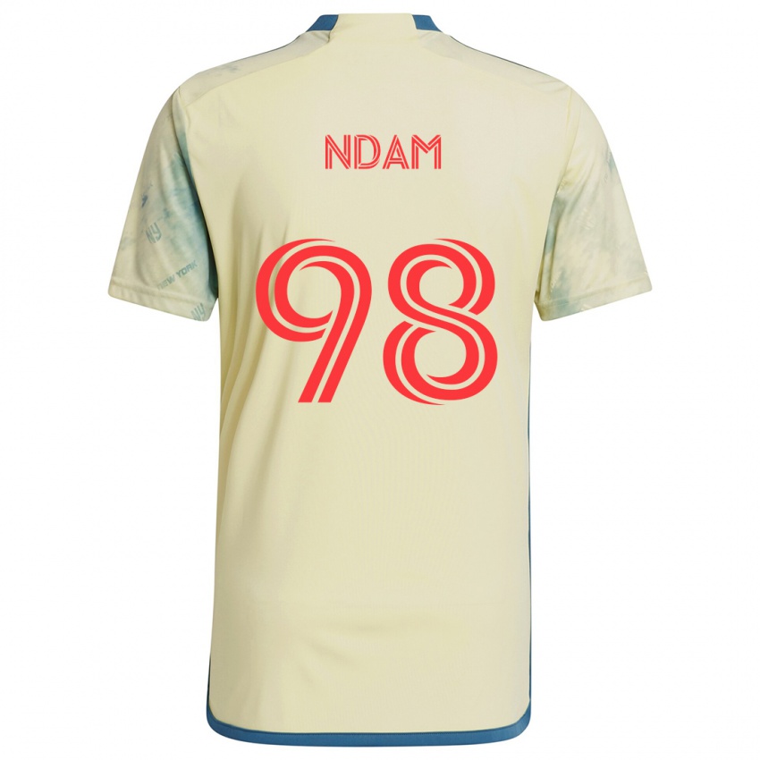 Niño Camiseta Hassan Ndam #98 Amarillo Rojo Azul 1ª Equipación 2024/25 La Camisa Argentina