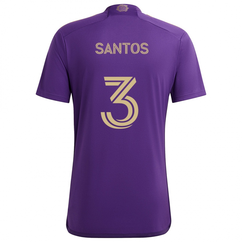 Niño Camiseta Rafael Santos #3 Púrpura Amarillo 1ª Equipación 2024/25 La Camisa Argentina