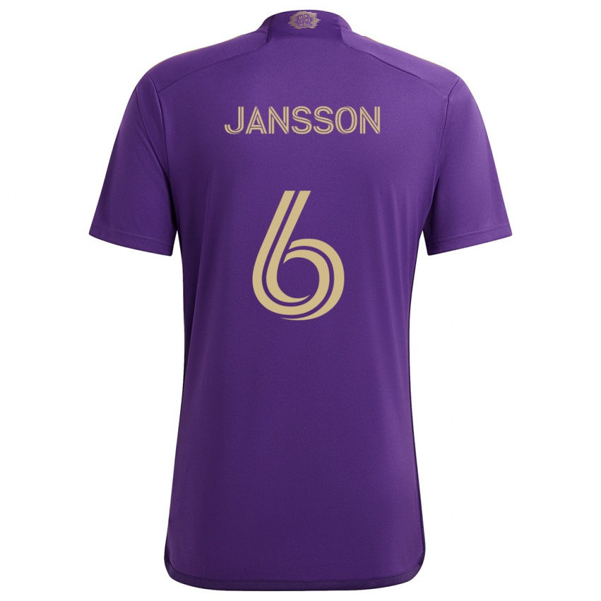 Niño Camiseta Robin Jansson #6 Púrpura Amarillo 1ª Equipación 2024/25 La Camisa Argentina