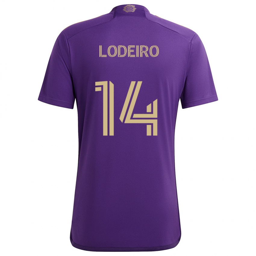 Niño Camiseta Nicolás Lodeiro #14 Púrpura Amarillo 1ª Equipación 2024/25 La Camisa Argentina