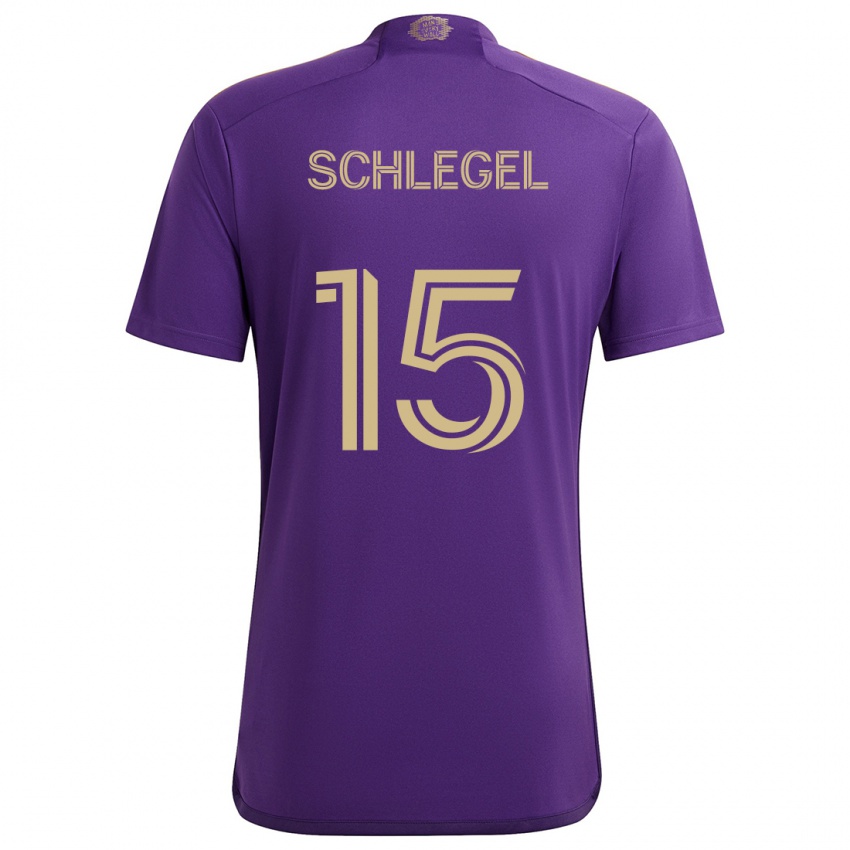 Niño Camiseta Rodrigo Schlegel #15 Púrpura Amarillo 1ª Equipación 2024/25 La Camisa Argentina