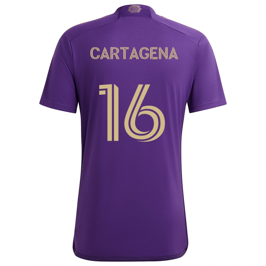 Niño Camiseta Wilder Cartagena #16 Púrpura Amarillo 1ª Equipación 2024/25 La Camisa Argentina