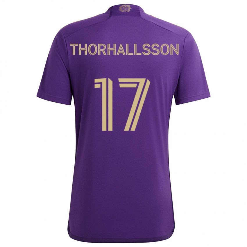 Niño Camiseta Dagur Dan Thórhallsson #17 Púrpura Amarillo 1ª Equipación 2024/25 La Camisa Argentina