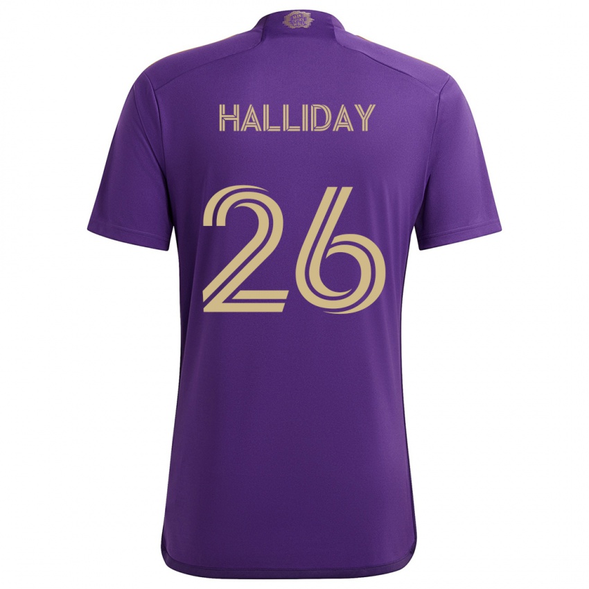 Niño Camiseta Michael Halliday #26 Púrpura Amarillo 1ª Equipación 2024/25 La Camisa Argentina