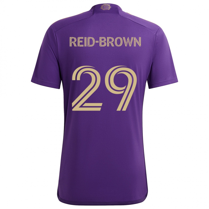 Niño Camiseta Tahir Reid-Brown #29 Púrpura Amarillo 1ª Equipación 2024/25 La Camisa Argentina