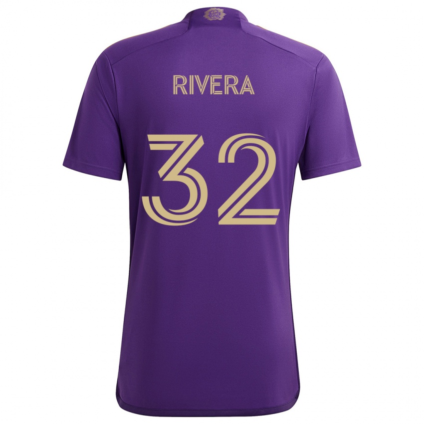 Niño Camiseta Wilfredo Rivera #32 Púrpura Amarillo 1ª Equipación 2024/25 La Camisa Argentina