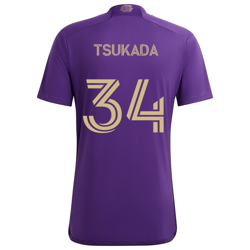 Niño Camiseta Yutaro Tsukada #34 Púrpura Amarillo 1ª Equipación 2024/25 La Camisa Argentina