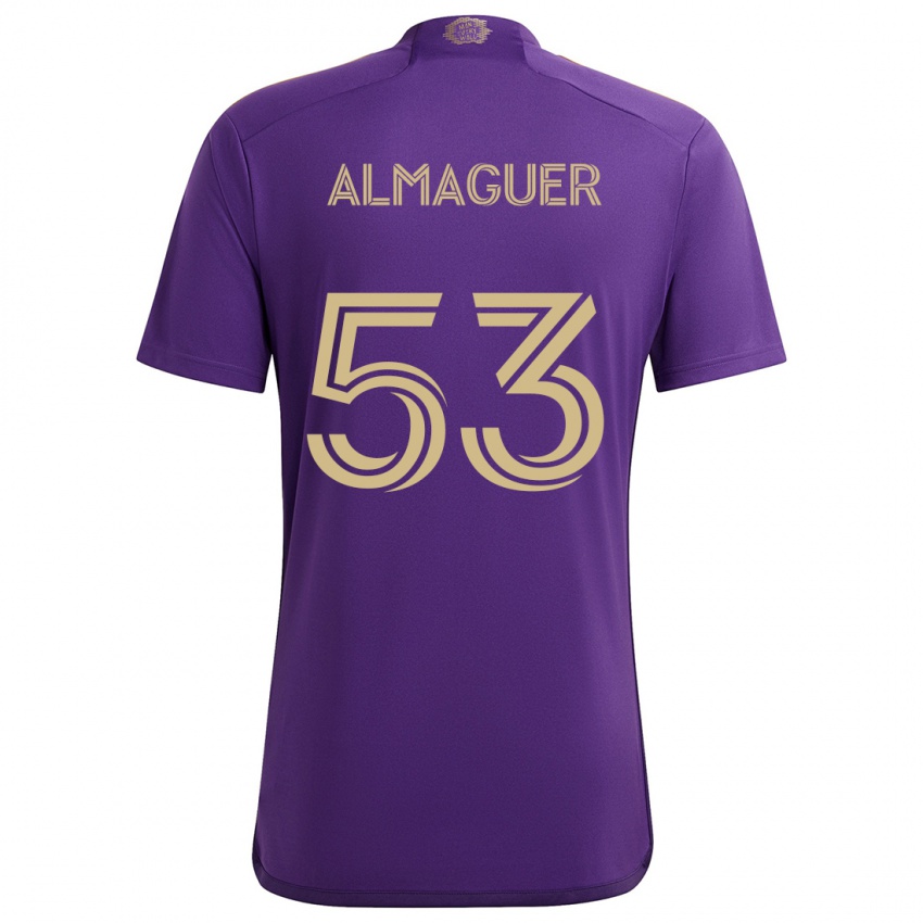 Niño Camiseta Jorge Almaguer #53 Púrpura Amarillo 1ª Equipación 2024/25 La Camisa Argentina