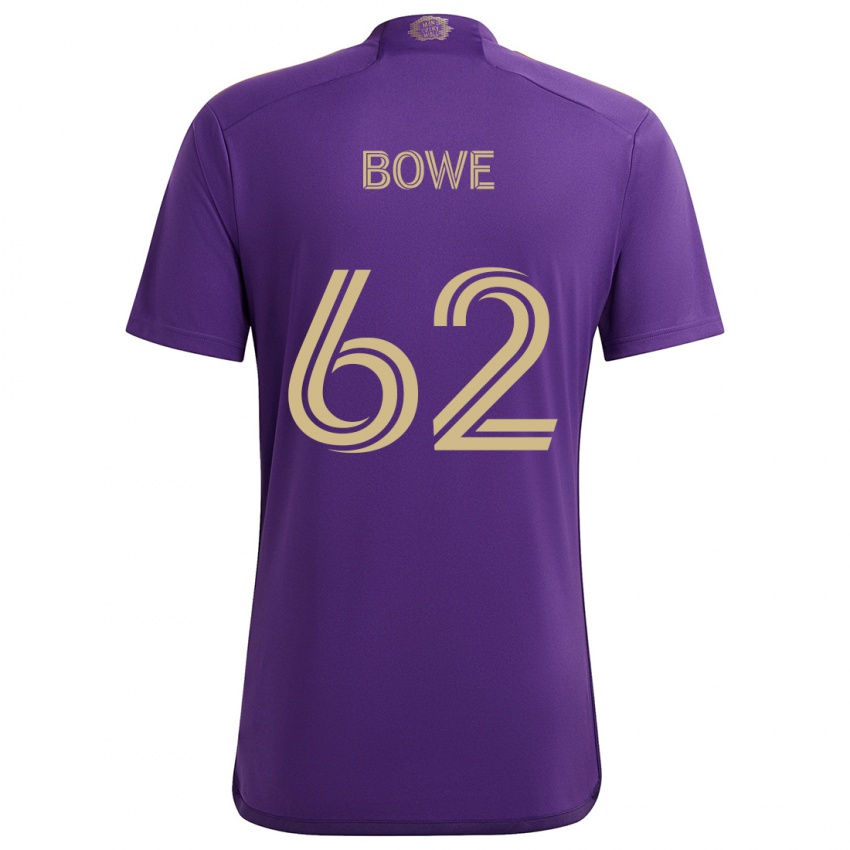 Niño Camiseta Thomas Bowe #62 Púrpura Amarillo 1ª Equipación 2024/25 La Camisa Argentina