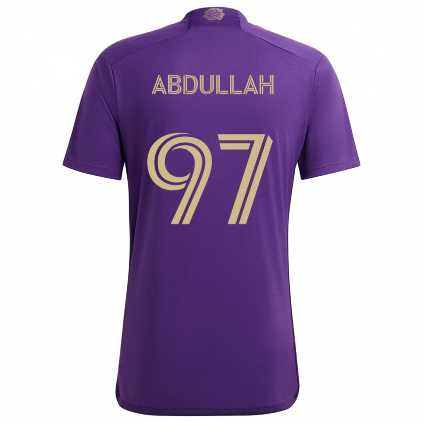 Niño Camiseta Majed Abdullah #97 Púrpura Amarillo 1ª Equipación 2024/25 La Camisa Argentina