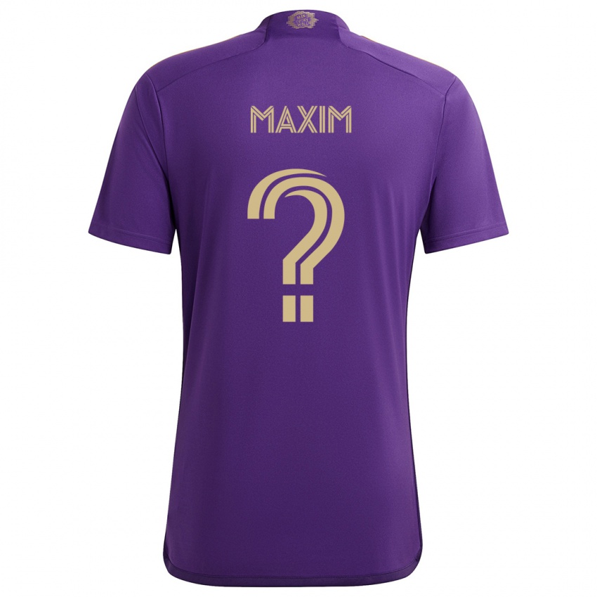 Niño Camiseta Luca Maxim #0 Púrpura Amarillo 1ª Equipación 2024/25 La Camisa Argentina