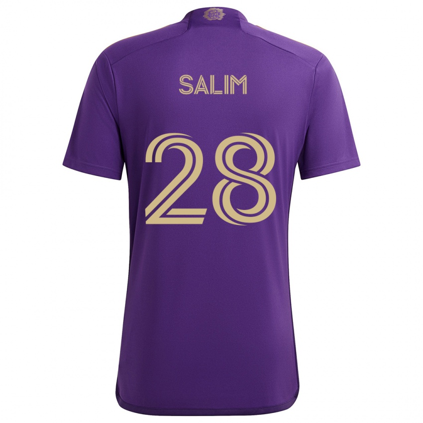 Niño Camiseta Abdi Salim #28 Púrpura Amarillo 1ª Equipación 2024/25 La Camisa Argentina