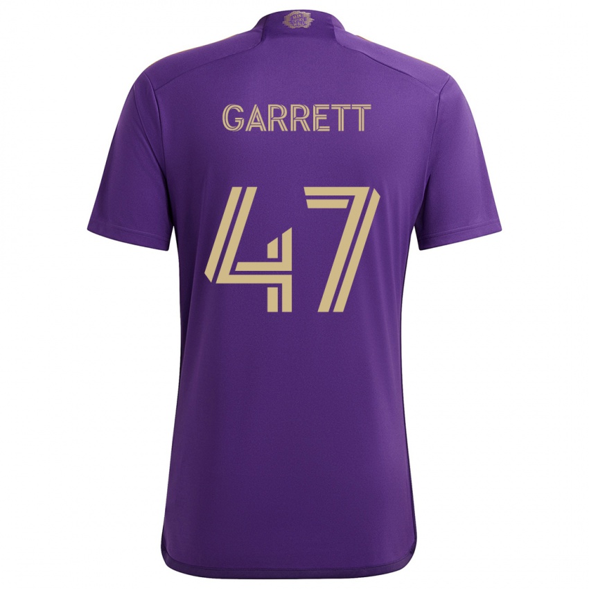 Niño Camiseta Ian Garrett #47 Púrpura Amarillo 1ª Equipación 2024/25 La Camisa Argentina