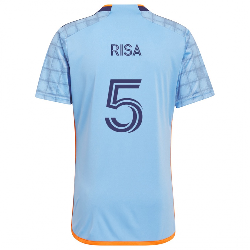 Niño Camiseta Birk Risa #5 Azul Naranja 1ª Equipación 2024/25 La Camisa Argentina